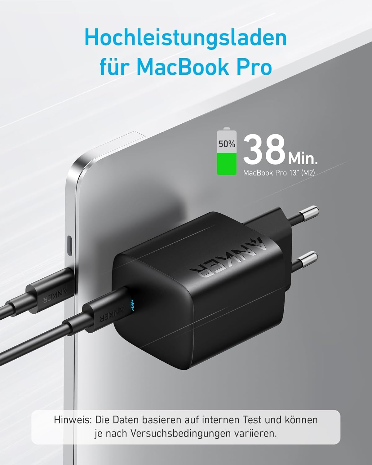 Anker 67W USB C Ladegerät, kompaktes Netzteil mit PIQ 3.0, für MacBook Air, iPhone 17/16/15 Series, iPad, Galaxy und mehr (USB-C Kabel enthalten) 3