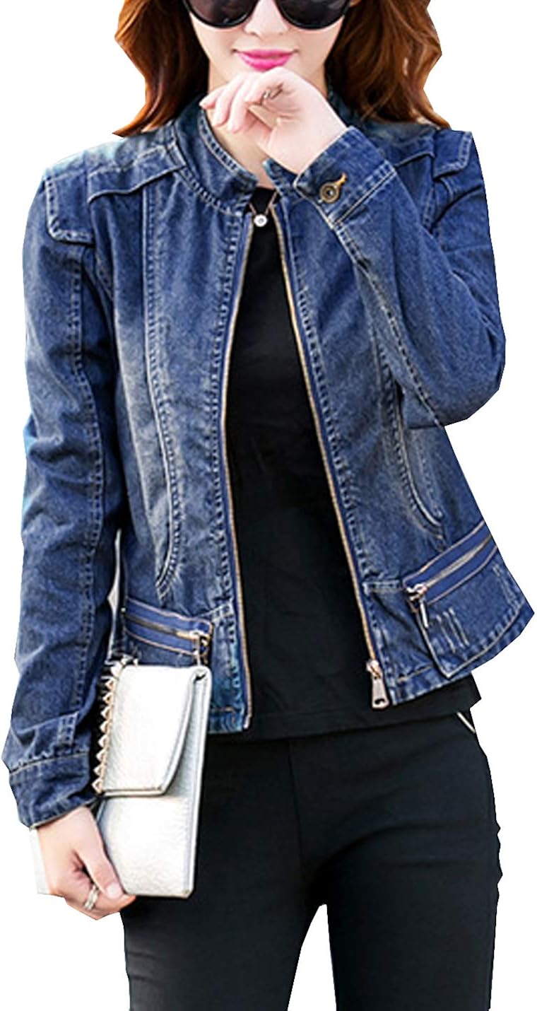 short dark denim jacket