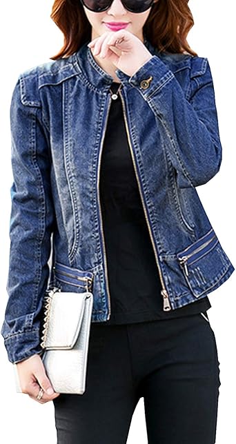 short dark denim jacket