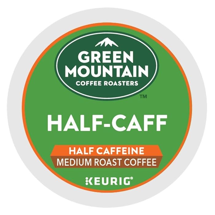 Green Mountain Coffee Roasters Half-Caff single serve K-Cup pods for Keurig brewers, 96 Count