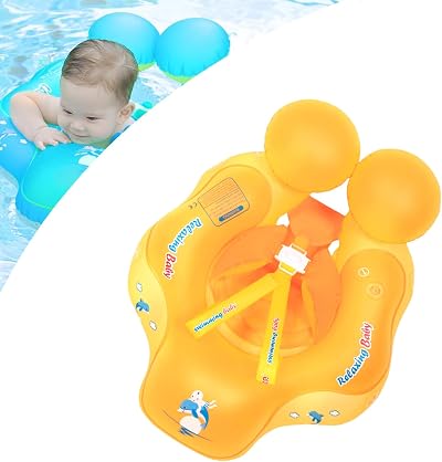 COSORO Newborn Baby Swimming Float 3-12 Months Orange Safety Seat