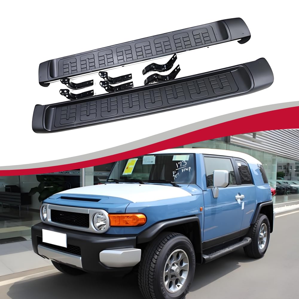 Photo 1 of **DAMAGED/POSSIBLY FOR PARTS** Titopena Side Steps Fit for Toyota FJ Cruiser 2007-2014 Black Running Board Nerf Bar