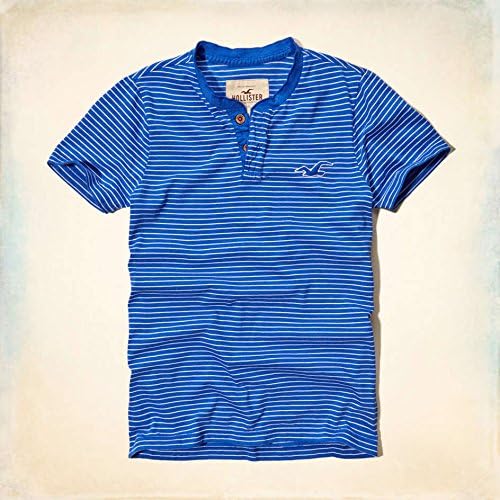 Amazon S サイズ ホリスター 半袖 ヘンリーネック Tシャツ 青 ブルー ボーダー Embarcadero Henley アメカジ T シャツ カットソー 通販
