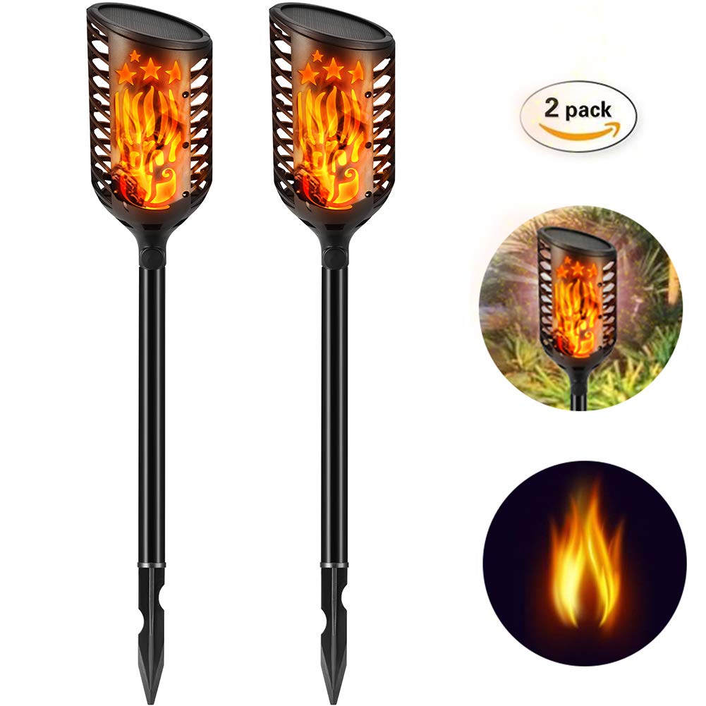Solar Torch Lights OutdoorFlickering Flames Tiki Torches Lamp