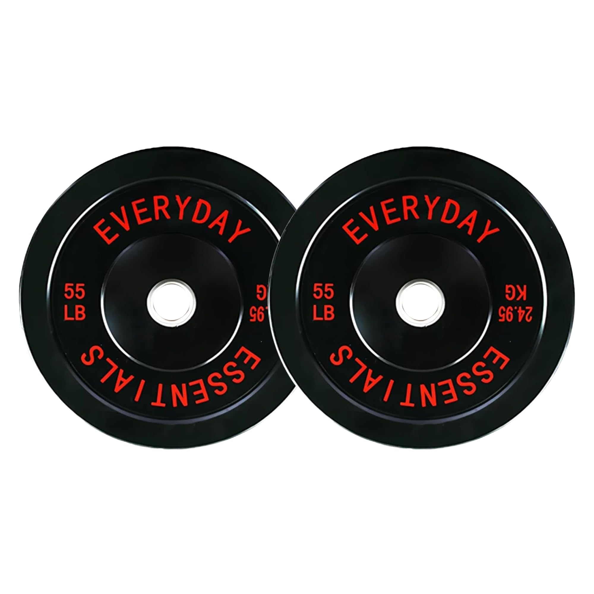 Photo 1 of ***ONE 55LB AND ONE 15LB*** Fitvids 2-Inch Olympic Bumper Plates – 2X 55LB Weight Plates – nan – Black