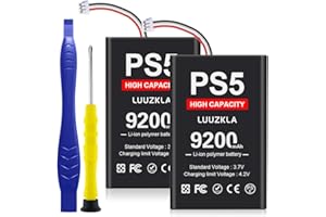 Luuzkla 9200mAh 2X Battery for PS5/LIP1708, (New Upgrade) Replacement for PS5 PlayStation 5 Dual Sense Controller CFI-ZCT1W-0 Cycle-24 Months Service