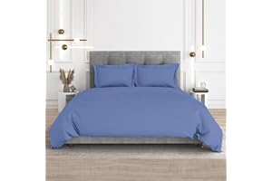 CharlottelyHues 1 Piece Duvet Cover - 1000 Thread Count 100% Egyptian Cotton Breathable, Soft Duvet Cover with Zipper & Corner Ties Quilt Cover Sateen Weave Durable Duvet - Queen/Full (Deep Blue)