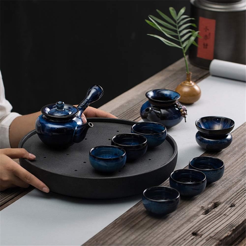 YoLiy Exquisite Home and Office Simple Handmade Celadon Tea Set Durable Traditional Safe And Healthy Home Office Use Tea Companion（6 Styles） (Color : D, Size : Free size)