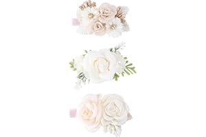 Flower Hair Clips Set-Cherrboll 3pcs Floral Hair Bow Accessories for Baby Girl Toddles Teen Gifts