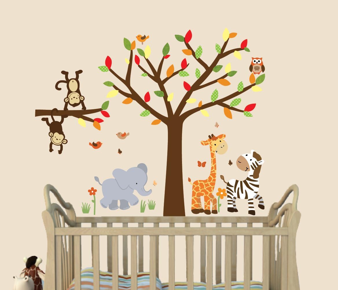 Amazon Com Safari Pride Tree Wall Decals Jungle Stickers With