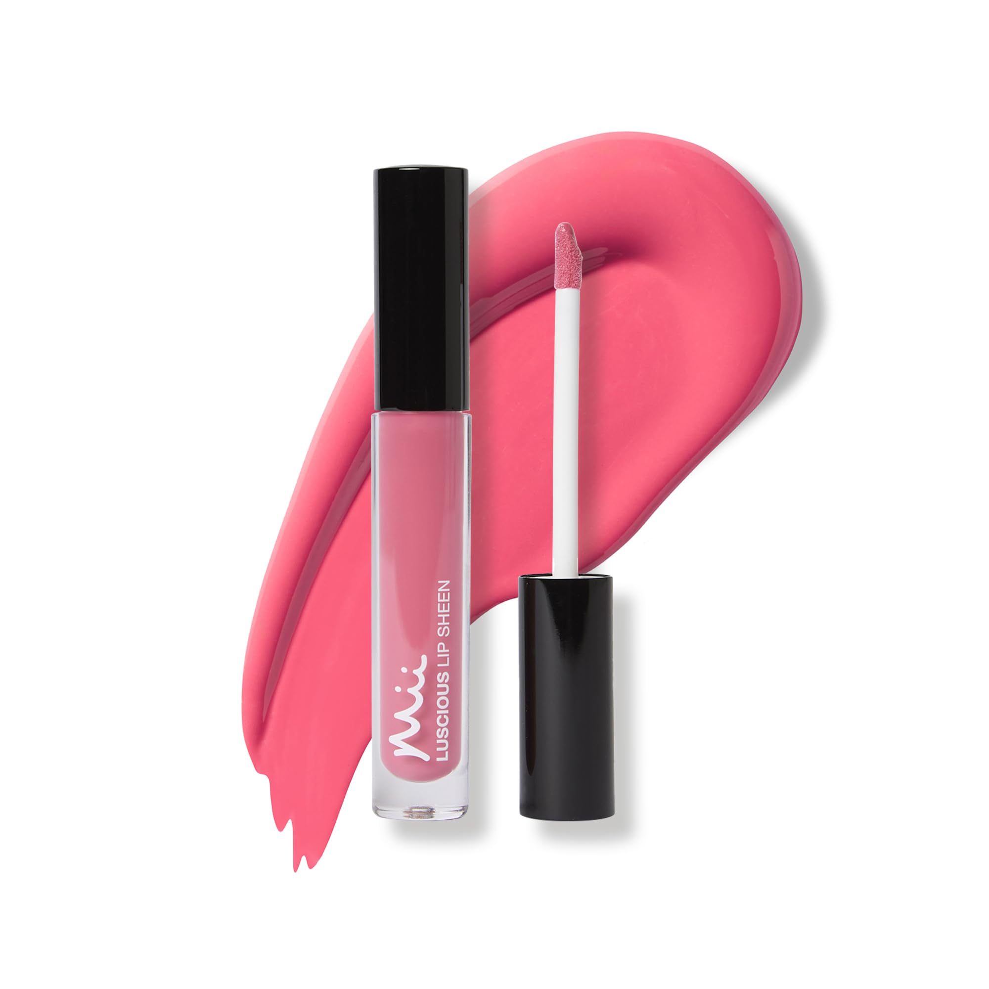 Mii Cosmetics Luscious Lip Sheen Lip Gloss | Nourishing Non-Sticky Lipgloss | Full Colour Coverage & Endless Glossy Shine | Flamingo Pink | Sweet Pea