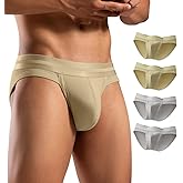 Hgn Men's Cotton Blend Briefs - Breathable Mesh Underwear with Wide Comfort Waistband, 4-Pack Essential for Daily Wear