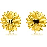 Sunflower Earrings for Women 925 Sterling Silver Sunflower Earrings You Are My Sunshine Earrings Flower Earrings Sunflower Jewelry Gifts for Women