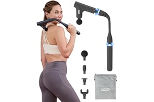 CAREKING 3-in-1 Detachable Massage Gun Deep Tissue, Ergonomic Extension Handle Back Massager for Pain Relief, Portable Percussion Muscle Massager for Shoulder, Thigh, Waist & Neck