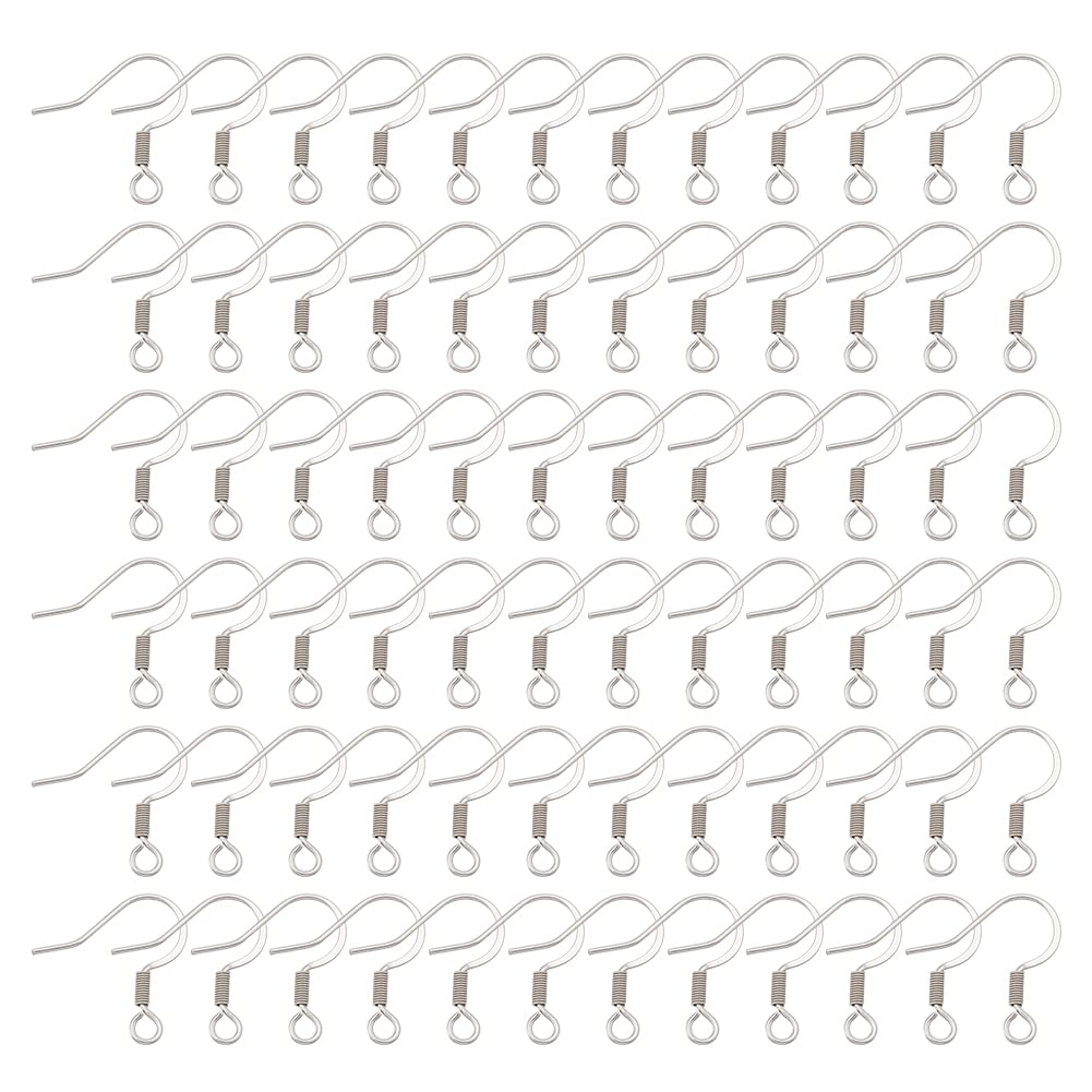 UNICRAFTALE 200pcs 304 Stainless Steel Earring Hooks with Spring Ball and Loop for DIY Dangle Earring Making Supplies 2mm Hole
