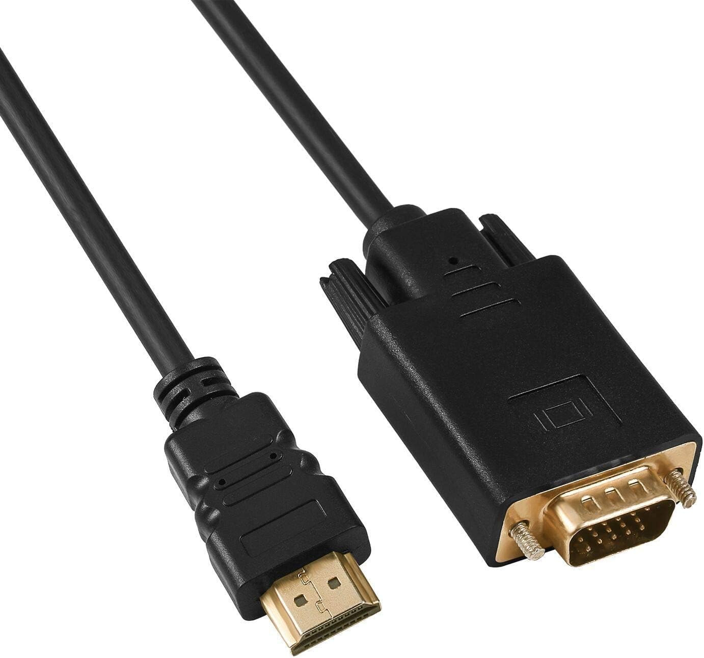 ANKM Câble HDMI vers VGA, HDMI mâle vers VGA mâle, 6ft/1,8m Plaqué Or 1080P Cable HDMI VGA