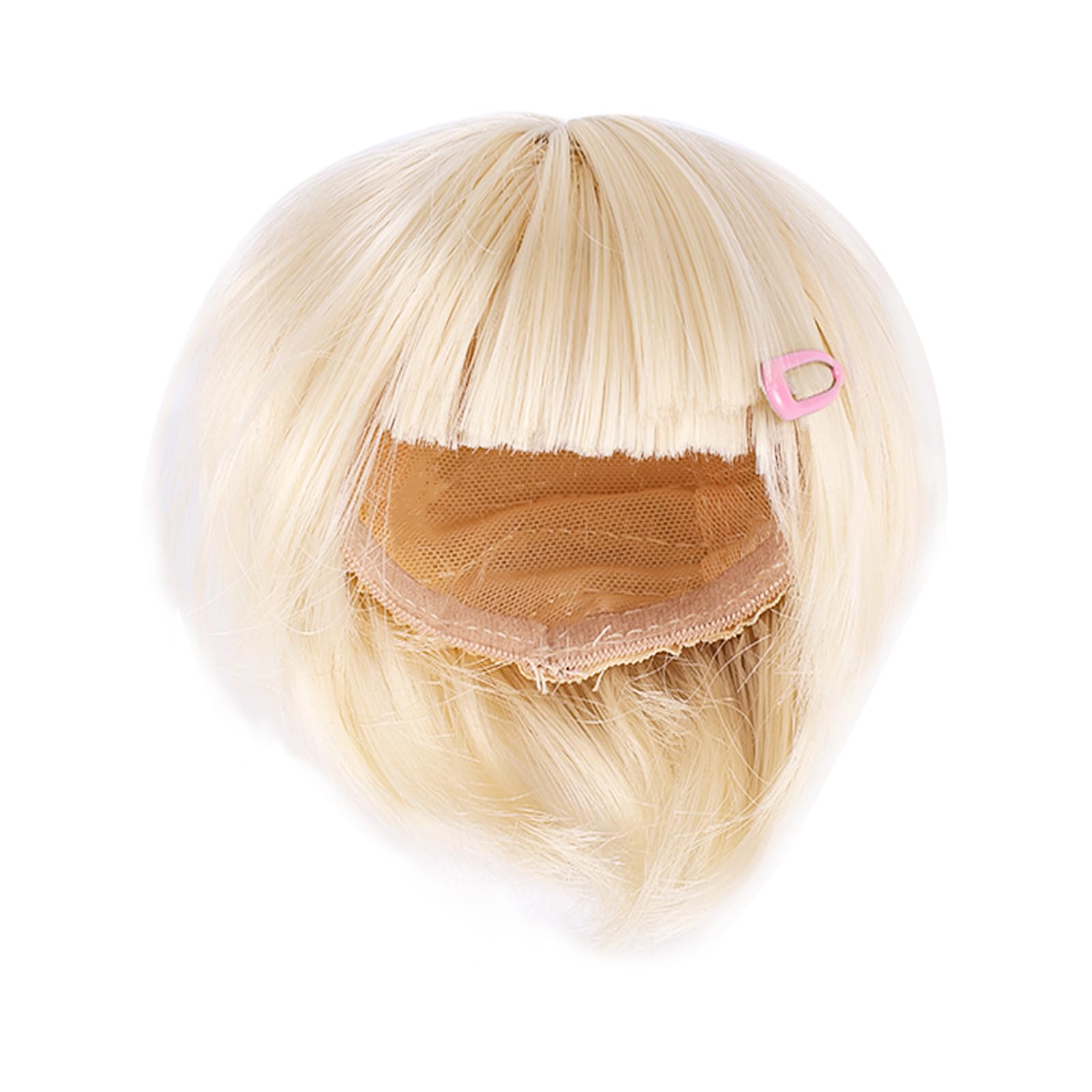 Gosknor Doll Hair Suit, Light Gold Tiny Wig Accessories Headdress Fits Head Circumference 22-24cm Figure for Collectibles Display Decorations (No Doll)