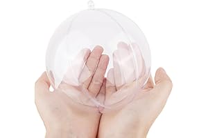 Aokely 5 Pack Christmas Ornaments Ball Clear Plastic Fillable DIY Craft Ball Ornament 120mm/4.72inch Xmas Tree Decoration Transparent Balls for New Years Wedding Home Decor Storage (120mm)