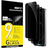 NEW'C 3 Pack Privacy for iPhone 12 Pro Max Screen Protector (6.7"), Enhanced 28-Degree Privacy Angle, Ultra Durable 9H Hardness, Bubble-Free