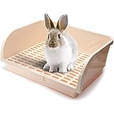 Oncpcare Super Large Rabbit Litter Box, Small Animal Restroom Square Bunny Litter Box Guinea Pig Litter Tray Pet Toilet Chinc