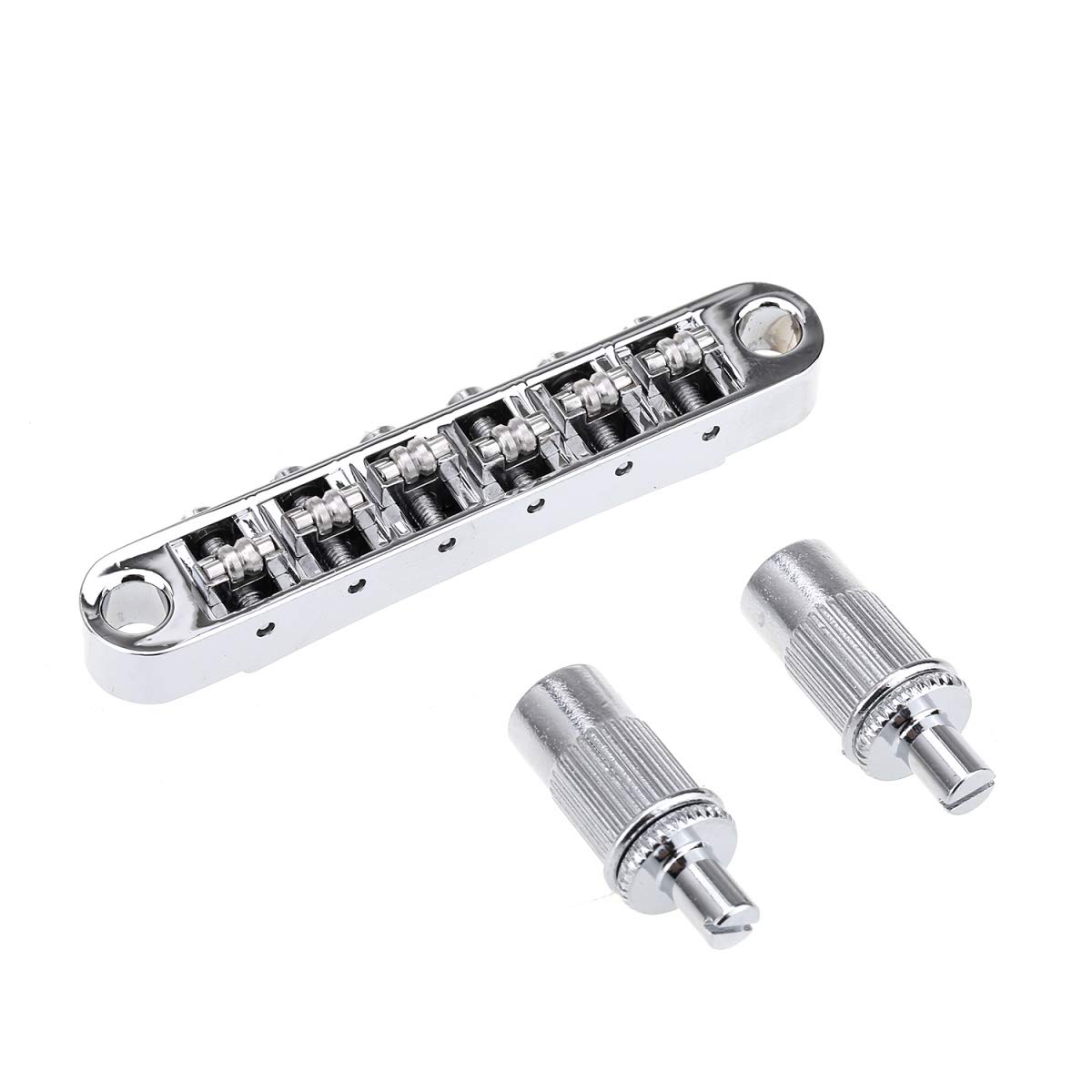 Musiclily Pro Roller Saddles Tune-O-Matic Bridge for Les Paul LP SG Electric Guitar, Chrome
