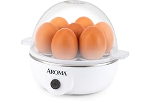 AROMA® Overly Easy Egg Cooker, Steamer, and Electric Egg Poacher | XL Capacity Egg Steamer Fits 7 Eggs