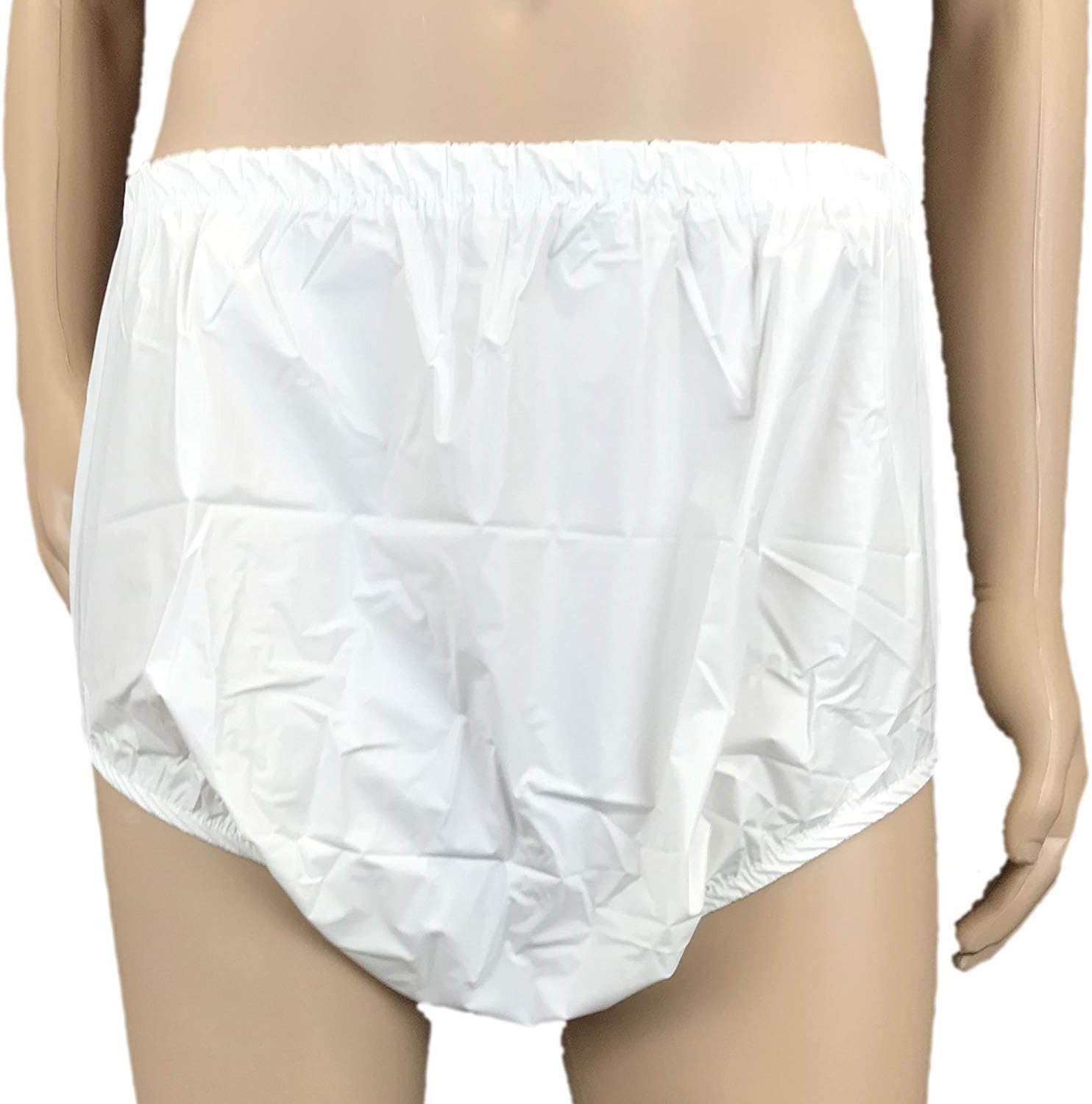 Cuddlz White Stretchy Plastic Pull Up Pants Size Large