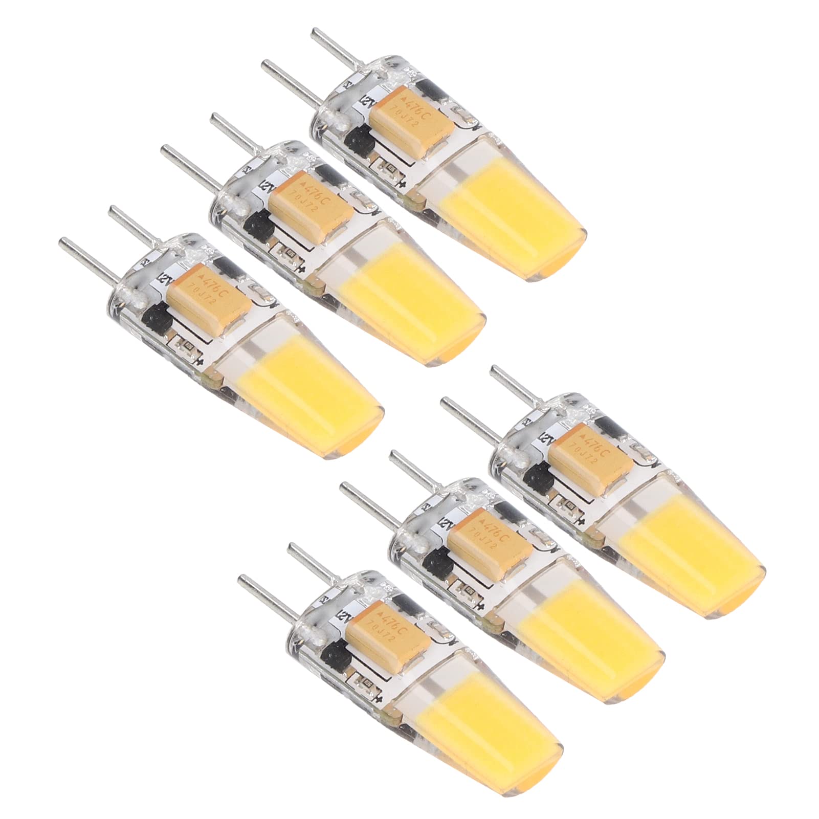 Zerodis 6PCS Night Light Bulb GY6.35 Bulb 5W Night Light Bulb AC DC12V COB Light Bulb Energy Saving Silicone Ceiling Lamp Bulb for Living Room Small Light Bulb Silicone