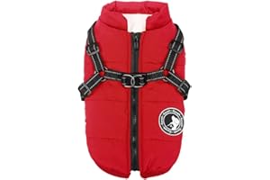 Gyuzh Dog Coat with Harness Puppy Coats Small Dog Harness Jacket Winter Waterproof Jackets for Smal Medium Large Dogs