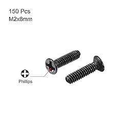 uxcell M2 x 8mm Phillips Screw Fastener Black for