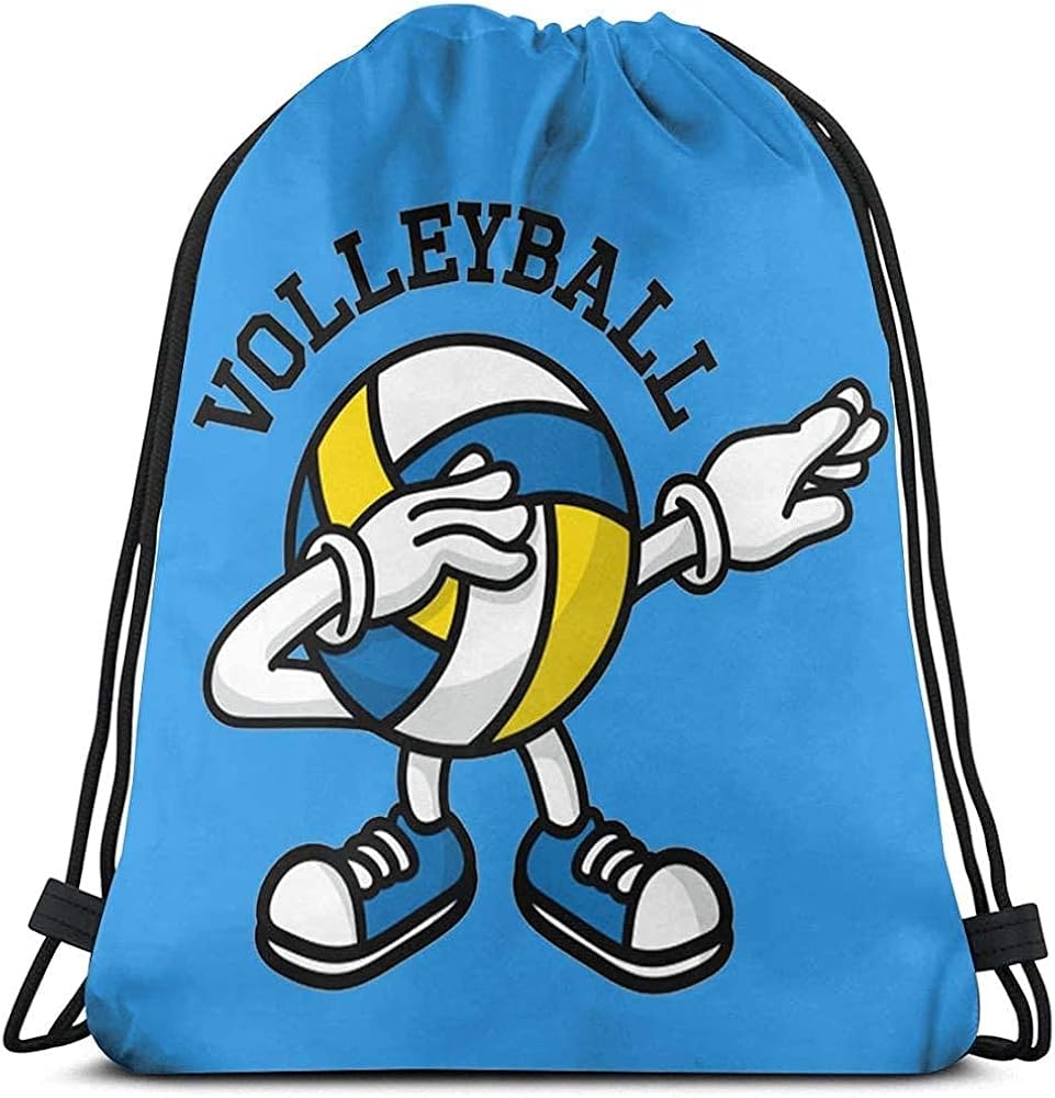 ZBBIN Cute Volleyball Drawstring Backpack Rucksack Shoulder Bags Gym