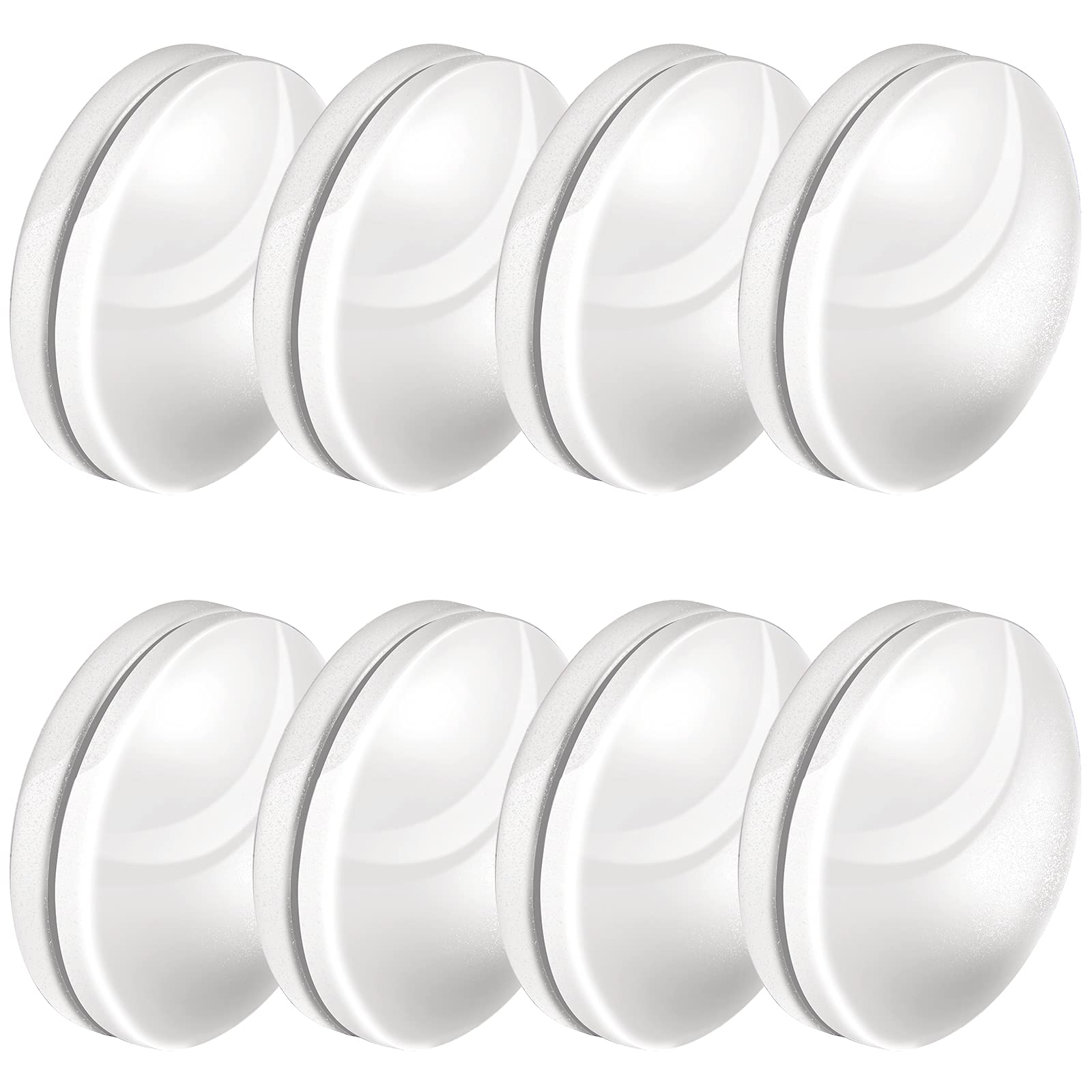 Jetec 8 Sets 16 Pack Shower Curtain Weights, Plastic Covered Magnetic Curtain Weights, Shower Magnets for Liner Prevent from Blowing Around for Drapery, Tablecloth, Flag, Outdoor Liner (White)