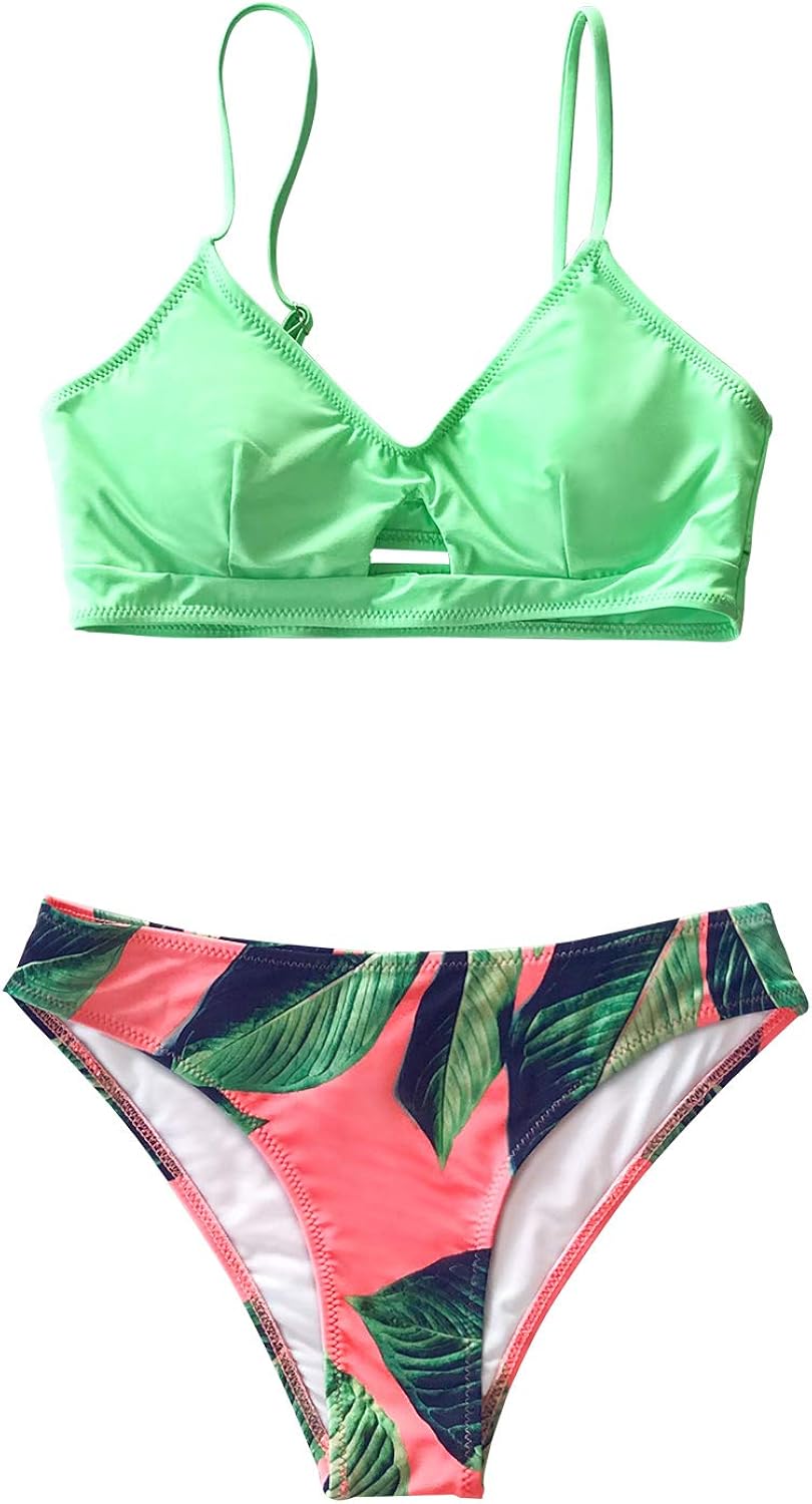 neon print bikini