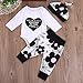 Ma&Baby Newborn Kids Baby Boy Girl Cotton Tops Romper Pants Hat 3Pcs Outfits Set Clothes, White (3-6 Months)