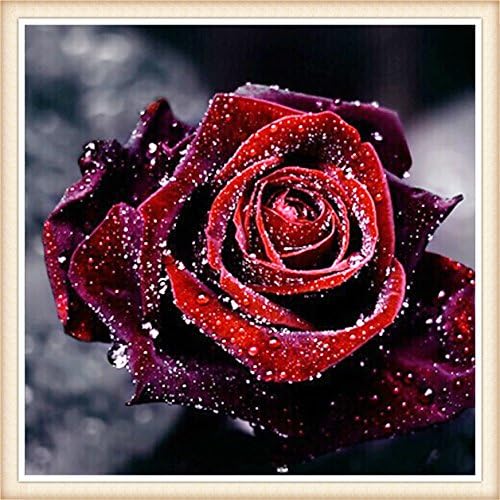 Uto Art - 5D DIY Diamond Painting Rhinestone Pictures Rose Art of Crystals Embroidery Cross-stitch Patchwork Pasted Paint by Number Cross190497007788 Stitch Kit (12"x12")