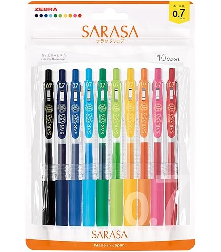 Amazon.com: Zebra Sarasa Clip Gel Ink Ballpoint Pen, 0.7mm, 10