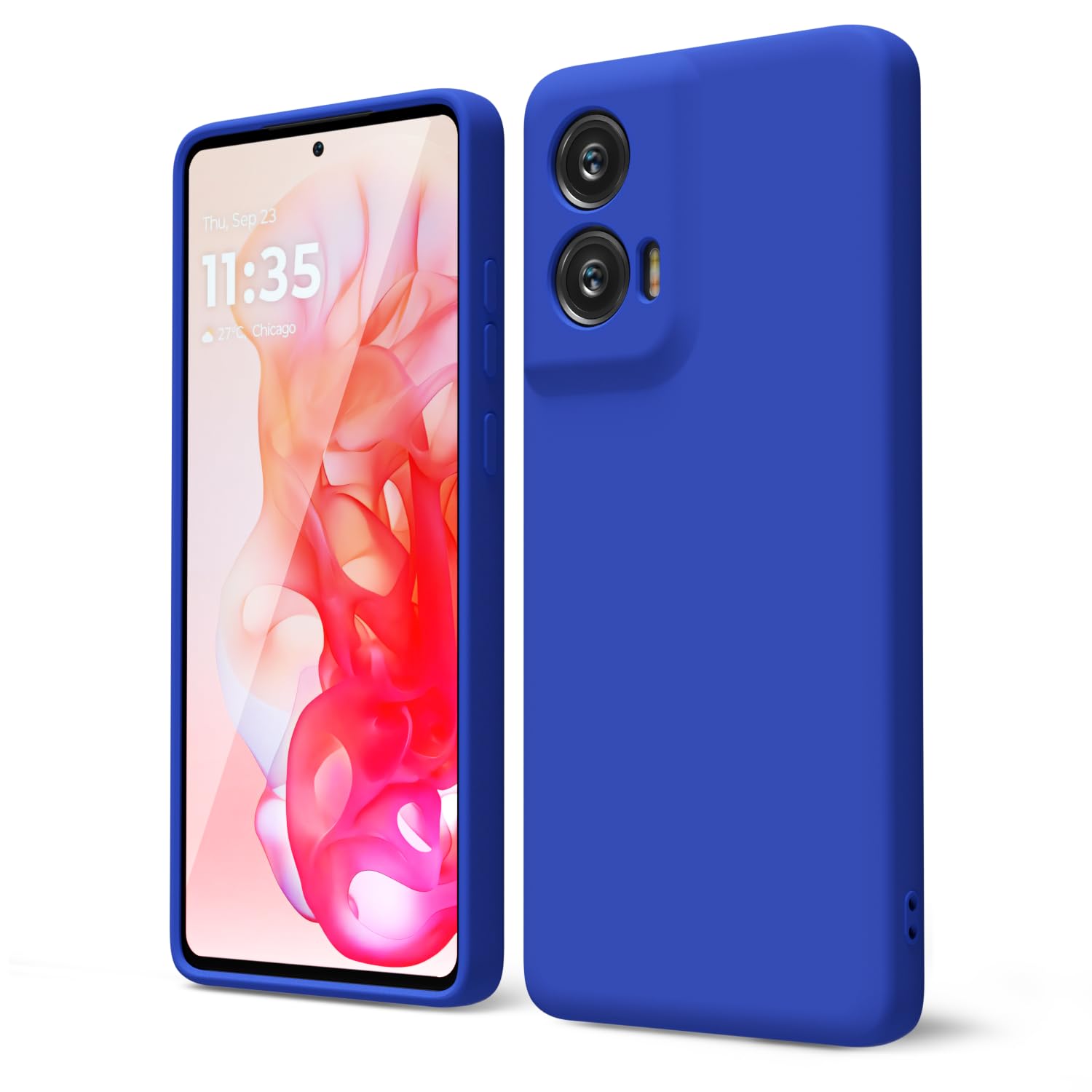 oakxco for Motorola Moto G Stylus 5G 2024 Phone Case Liquid Silicone, Thin Slim Soft Rubber Gel TPU Plain Simple Cover for Women Girl Cute, Matte Solid Color, Royal Blue