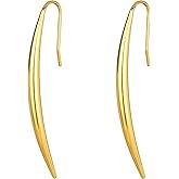 Sylph Long Dangle Drop Earrings 14K Gold/White Gold Plated Dangling Earrings for Women Simple Chic Statement Earrings