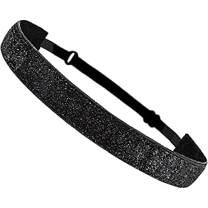ZYHARUKO Glitter Headband Softball, Sparkly Adjustable Elastic Headbands for Women Girls – Cute Stretch Hair Accessories for