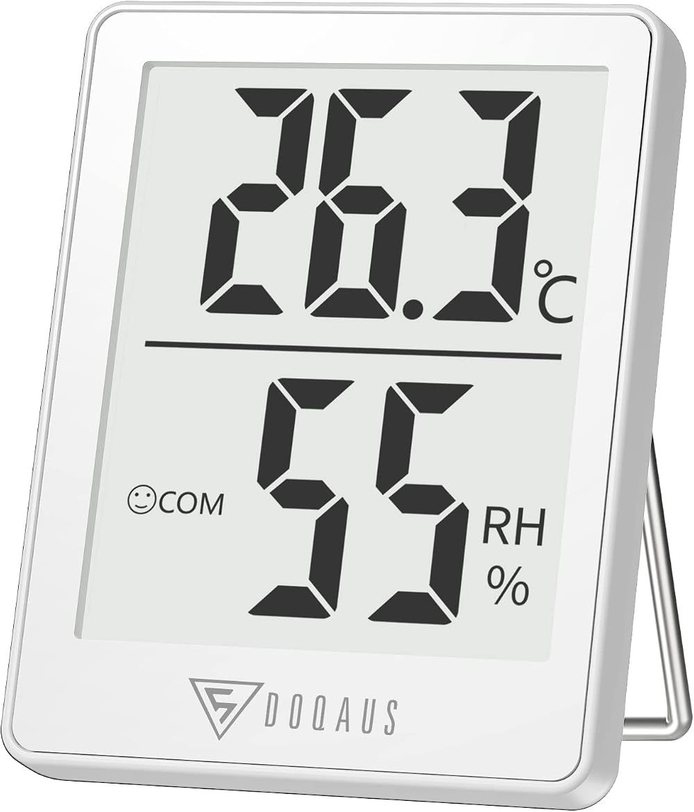 DOQAUS Room Thermometer Humidity Meter Mini Hygrometer White