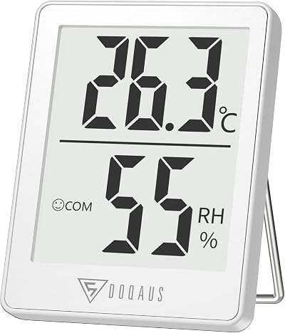 DOQAUS Room Thermometer Humidity Meter Mini Hygrometer White