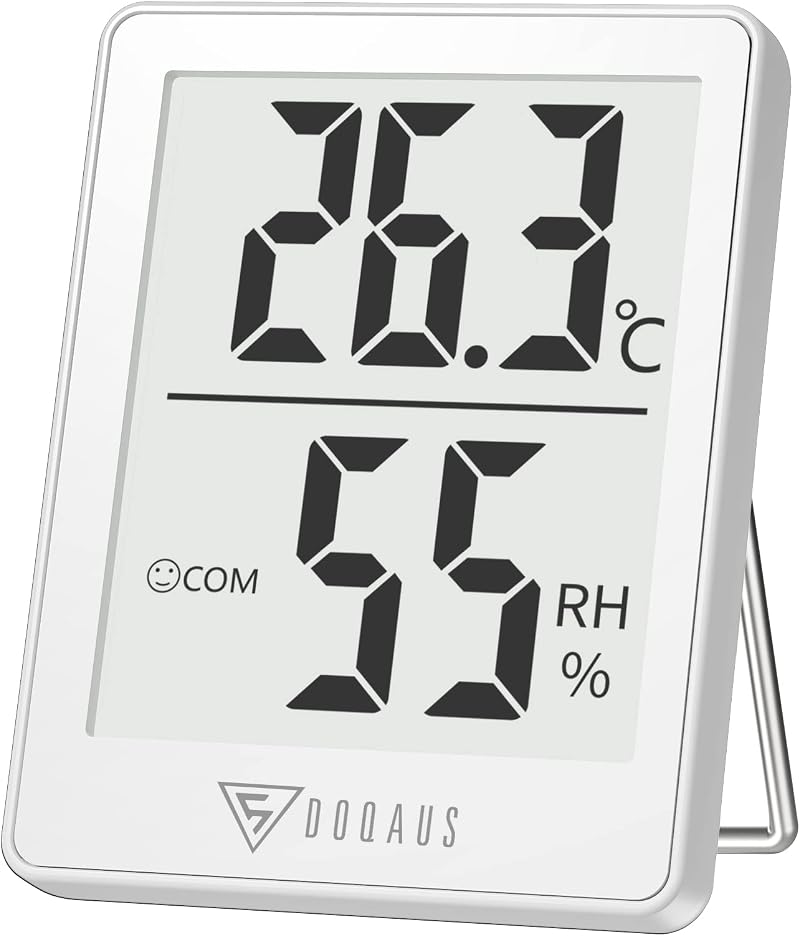 DOQAUS Room Thermometer Humidity Meter Mini Hygrometer White
