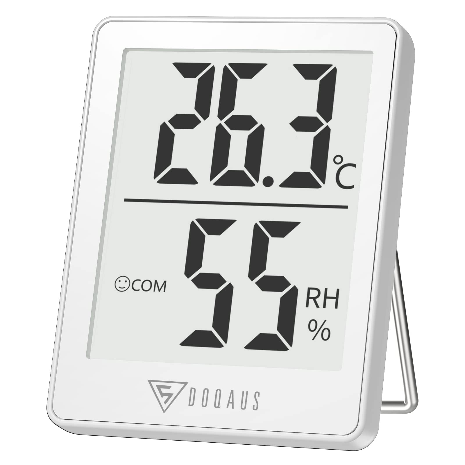 DOQAUS Room Thermometers, Mini Ambient Thermometer Room Temperature Monitor, Accurate Humidity Meter Hygrometer, Room Thermometer Indoor for Home, Office, Greenhouse, Baby Room(White)