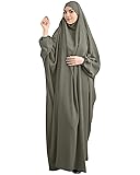 Zofocy Women Long Sleeve Abaya Muslim Prayer Dress
