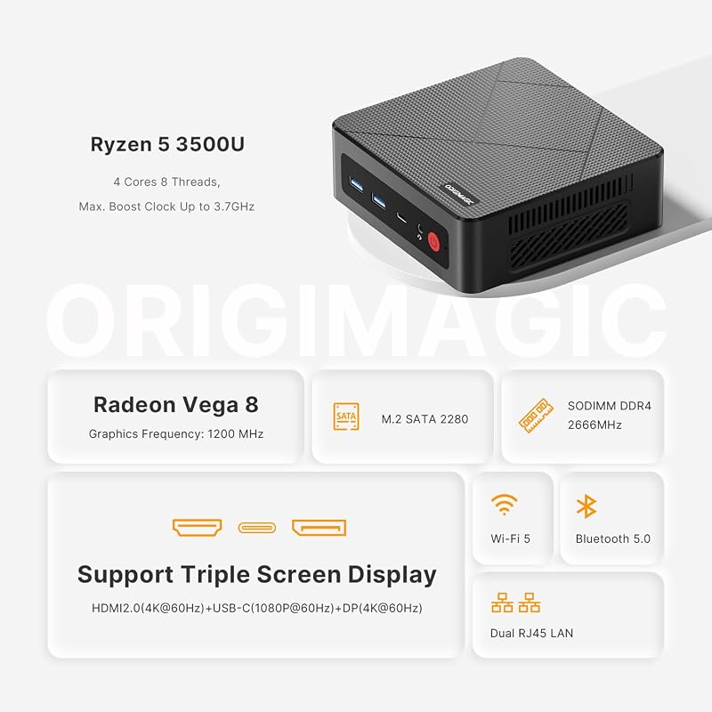 Mini PC C4 Air Ryzen 5 3500U 8GB DDR4/256GB(fino a 3,7 GHz)
