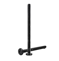 cSeao 10pcs 1/4"-20 x 4" Black Flat Head Allen