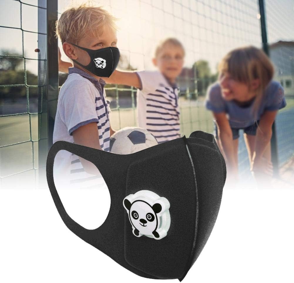Nannday Children Mouth Protective Cover, 10pcs Thickening Children Sponge Breathable Protective Filter with Valve Face Mouth Nose Outdoors Personal Protection Equipment(Black)