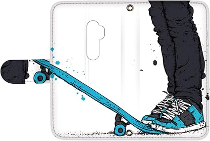 Amazon スマq Oppo A5 A5 国内生産 ミラー スマホケース 手帳型 Oppo オッポ オッポ エーファイブ D ブルー スケートボード 手書き風 イラスト Ami Vd 0312 スタンド 通販