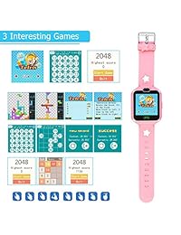 Niños Juego Reloj Inteligente Reloj para niños niñas niños, reloj de pulsera con podómetro Karaoke juguetes regalo de cumpleaños de día festivo (rosa)