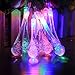 Water Drops Lights, Mulcolor 21 ft 30 LED Solar String Lights Outdoors Fairy String Light Halloween Christmas Lights for Garden Path, Party, Bedroom Decoration (Multi-color)